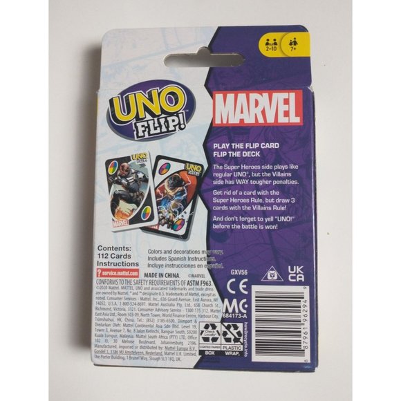 NEW UNO Flip Marvel Card Game - Picture 2 of 3
